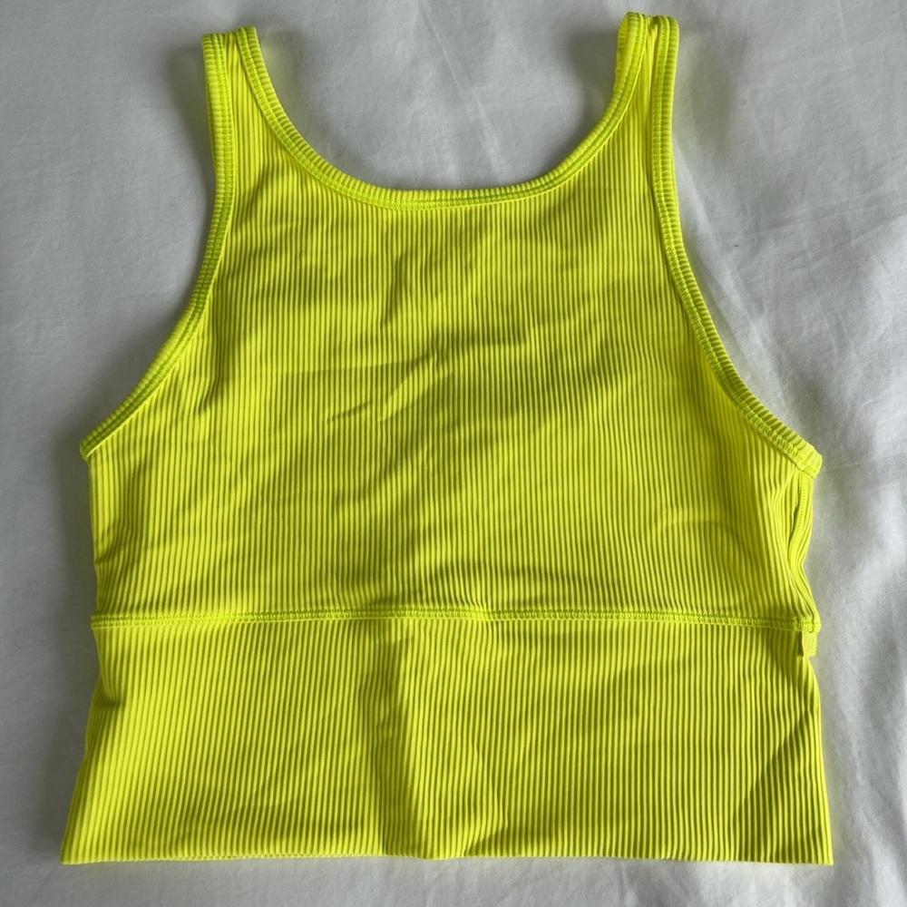 Lululemon yellow crop top. Worn 1 time. Like new condition